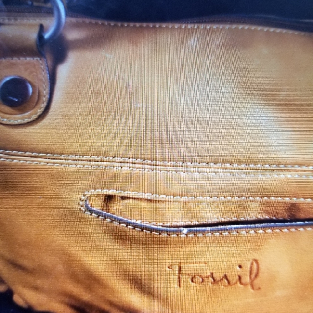 FOSSIL LEATHER HANDBAG - Picture 2 of 4